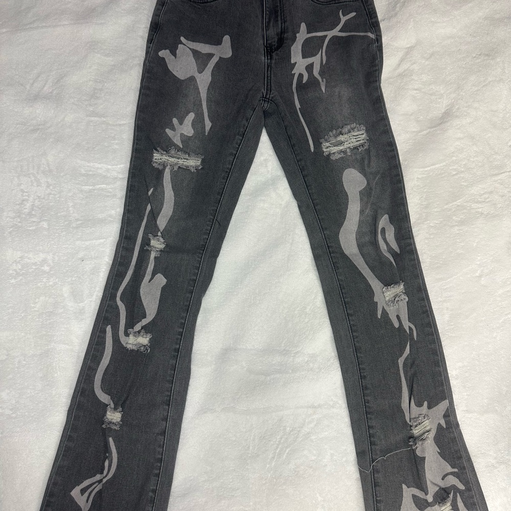 *SHEIN* Gray Distressed Women's Jeans